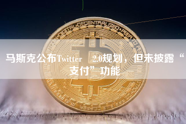 马斯克公布Twitter 2.0规划，但未披露“支付”功能