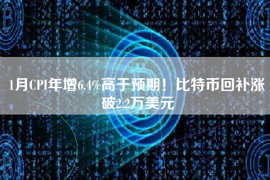 1月CPI年增6.4%高于预期！比特币回补涨破2.2万美元